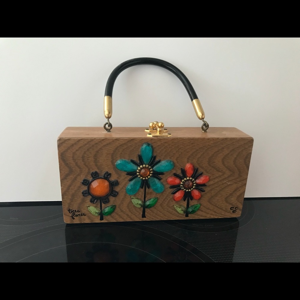 Enid Collins Tres Flores Box Handbag